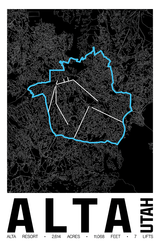 Alta Resort Map Poster – Utah