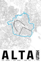 Alta Resort Map Poster – Utah