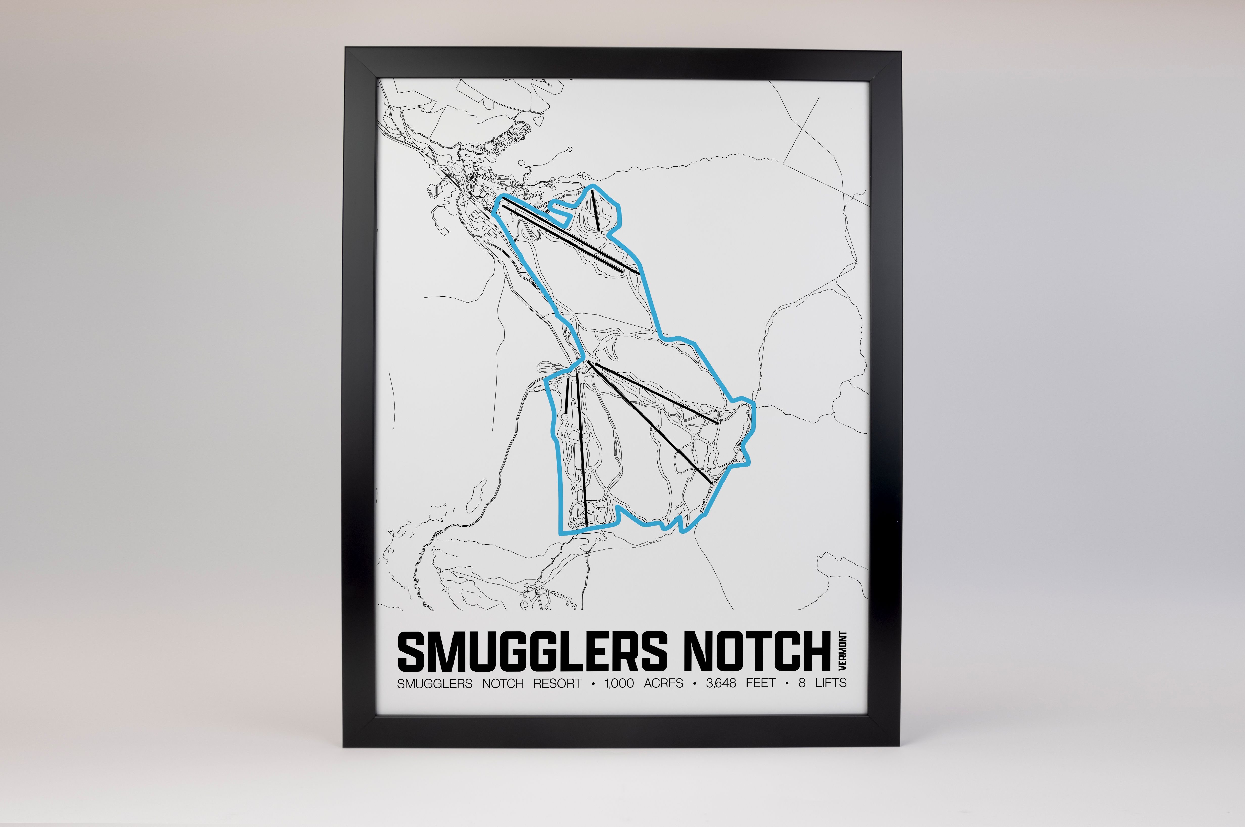 Smugglers Notch Resort Map Poster – Vermont