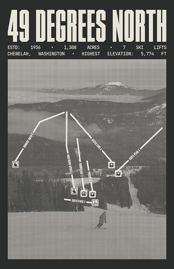 49 Degrees North Mountain Ski Resort Poster