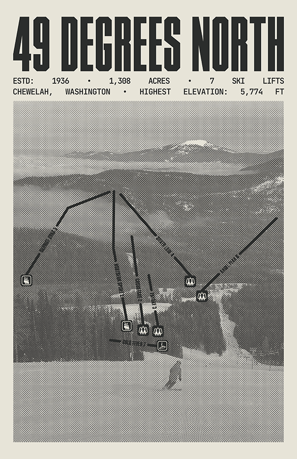 49 Degrees North Mountain Ski Resort Poster