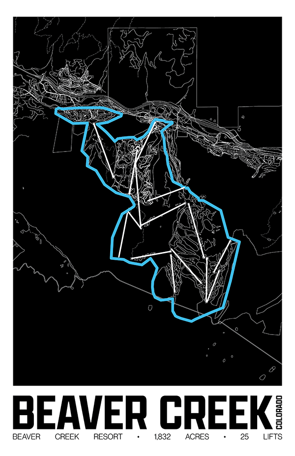 Beaver Creek Resort Map Poster – Colorado