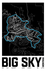 Big Sky Resort Map Poster – Montana