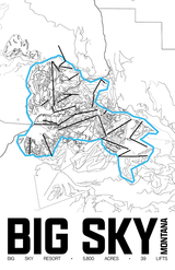 Big Sky Resort Map Poster – Montana