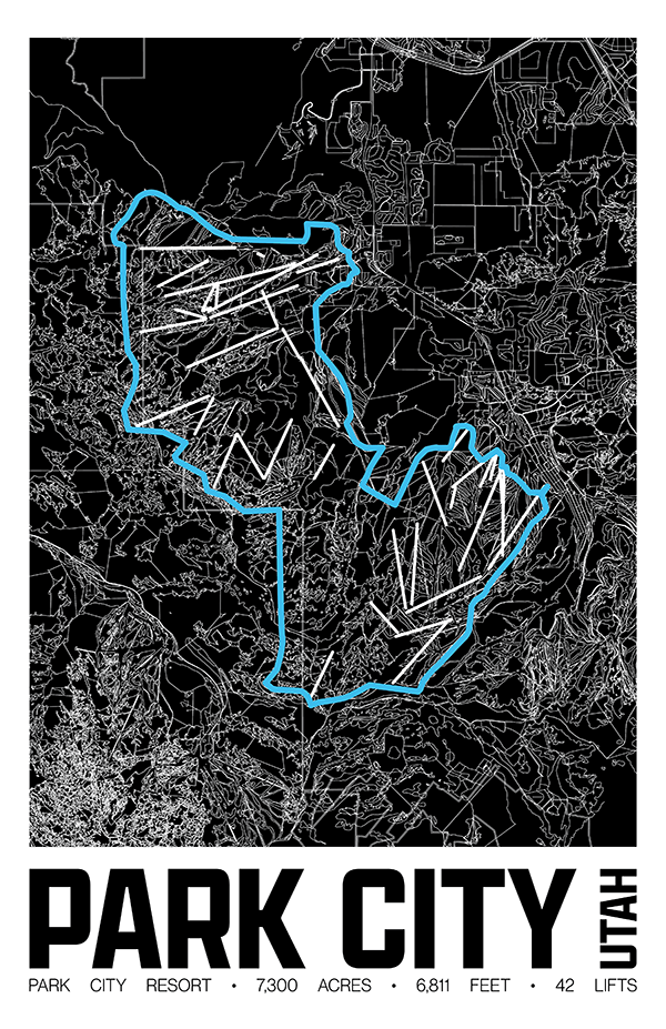 Park City Resort Map Poster – Utah