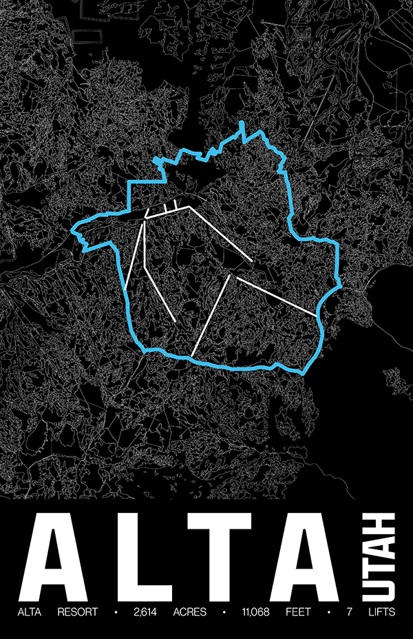Alta Resort Map Poster – Utah