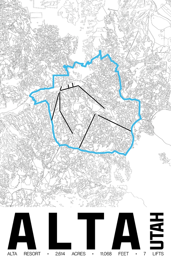 Alta Resort Map Poster – Utah