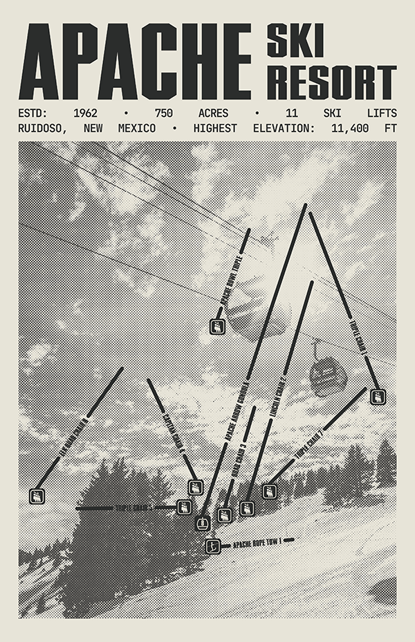 Apache Ski Resort Poster