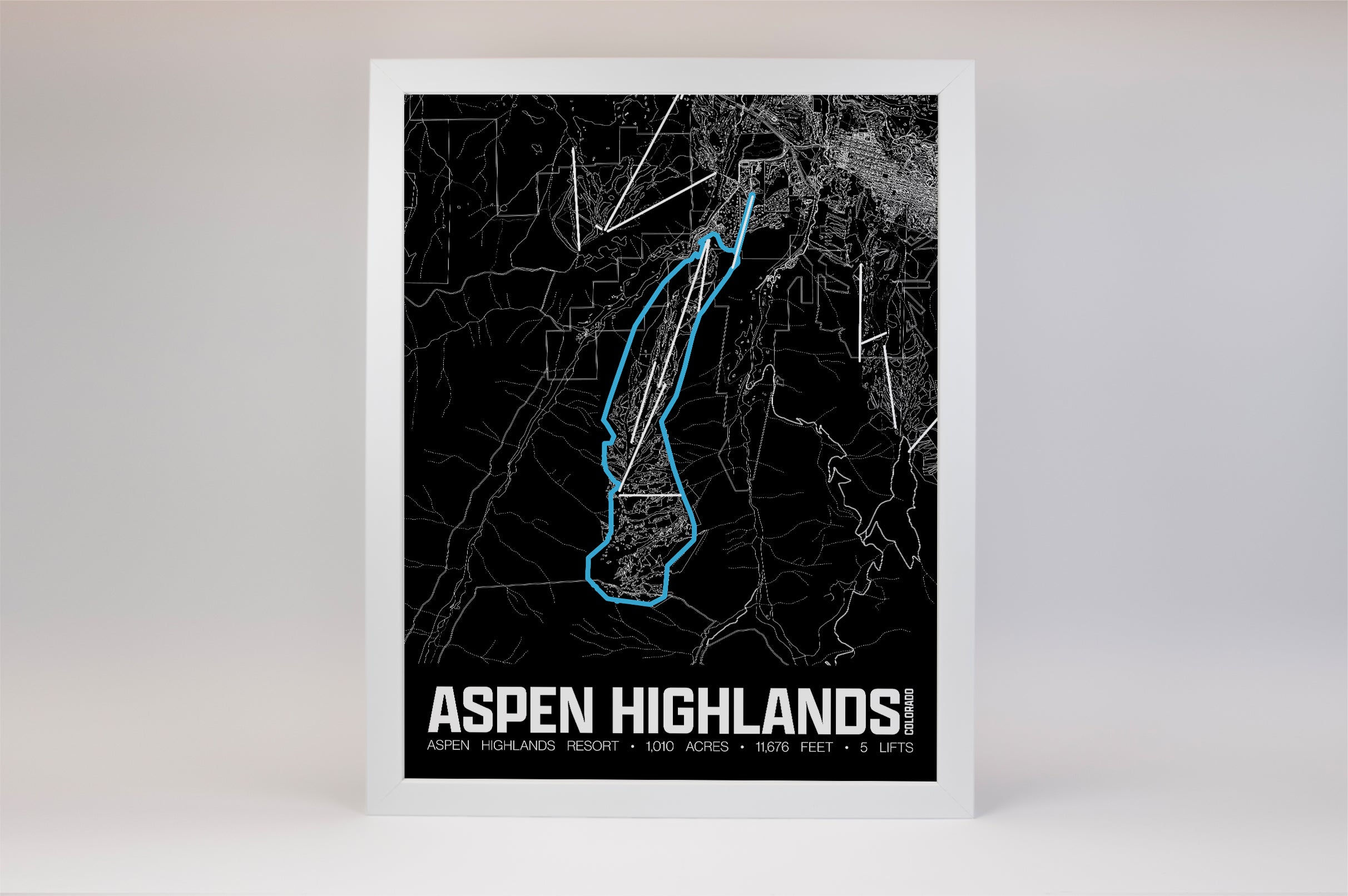 Aspen Highlands Resort Map Poster – Colorado