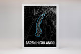 Aspen Highlands Resort Map Poster – Colorado