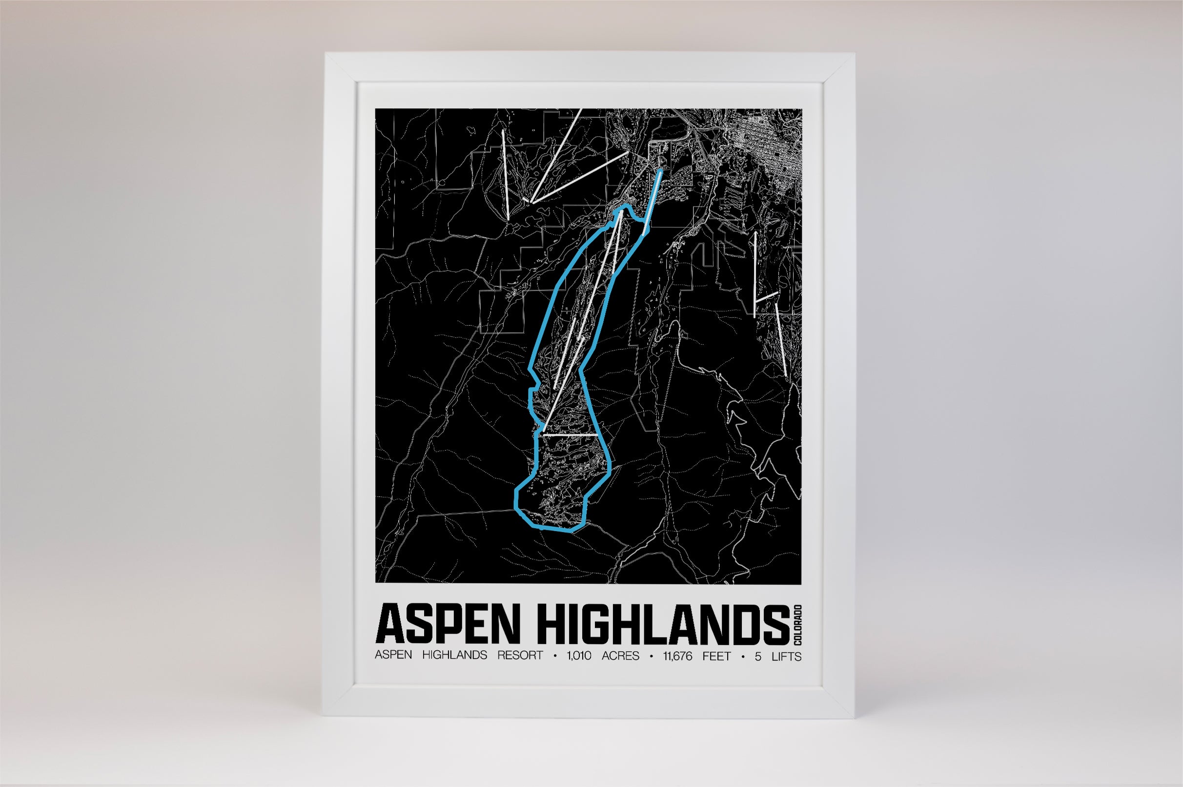 Aspen Highlands Resort Map Poster – Colorado