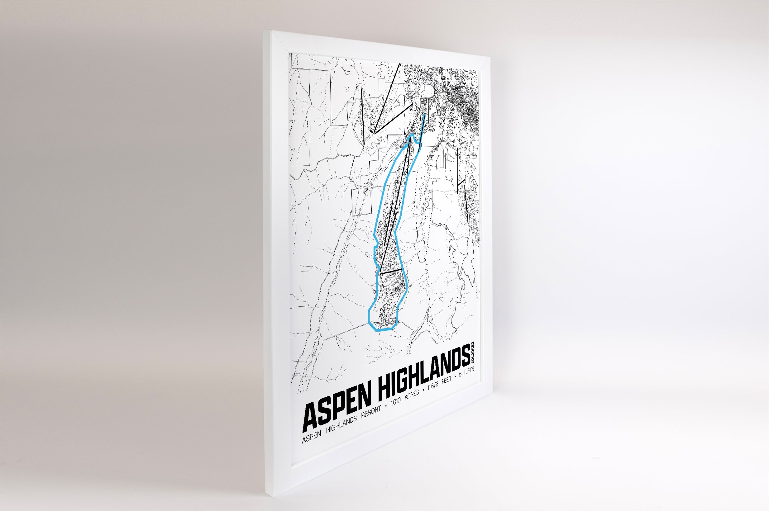 Aspen Highlands Resort Map Poster – Colorado
