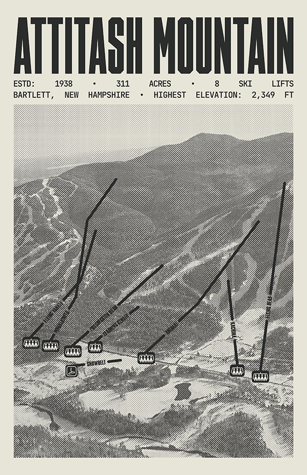 Attitash Mountain Ski Resort Poster