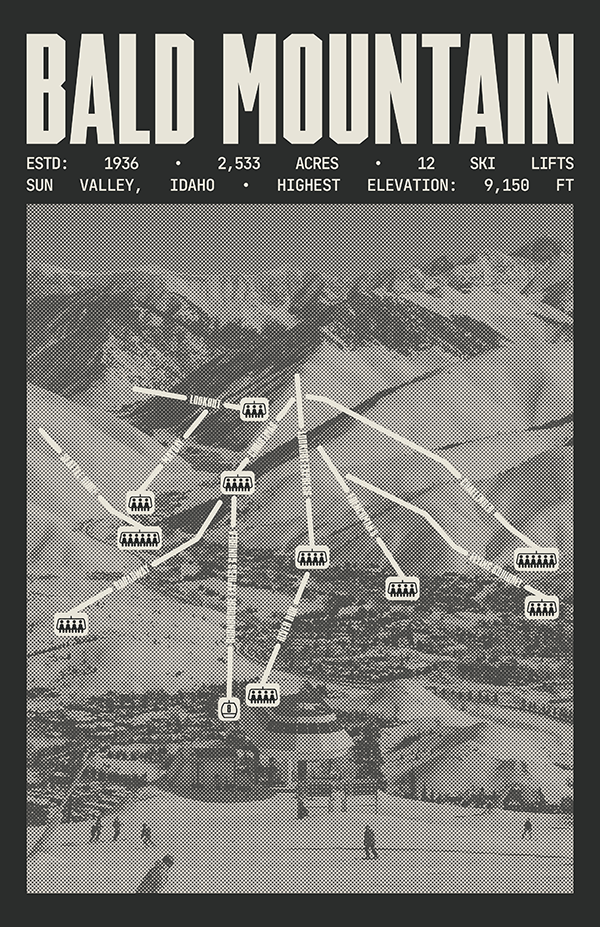 Bald Mountain - Sun Valley Ski Resort Poster