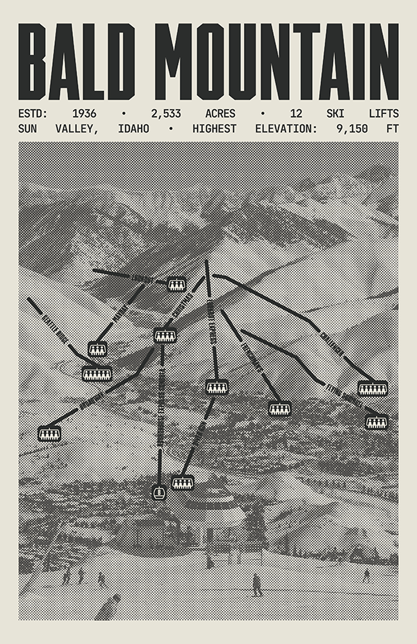 Bald Mountain - Sun Valley Ski Resort Poster