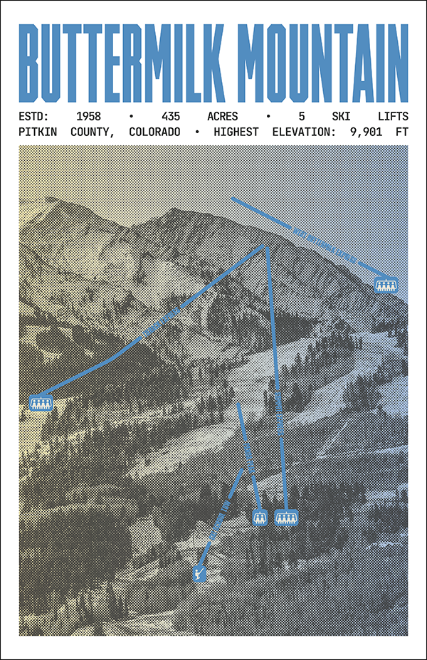 Buttermilk Mountain Ski Resort Poster