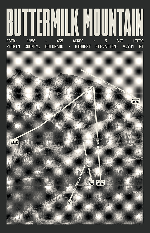 Buttermilk Mountain Ski Resort Poster