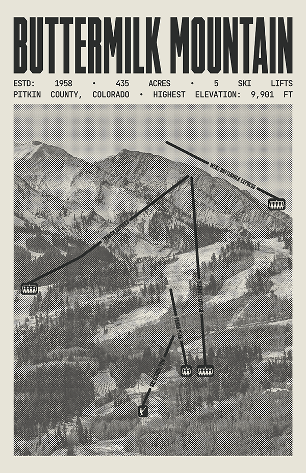 Buttermilk Mountain Ski Resort Poster