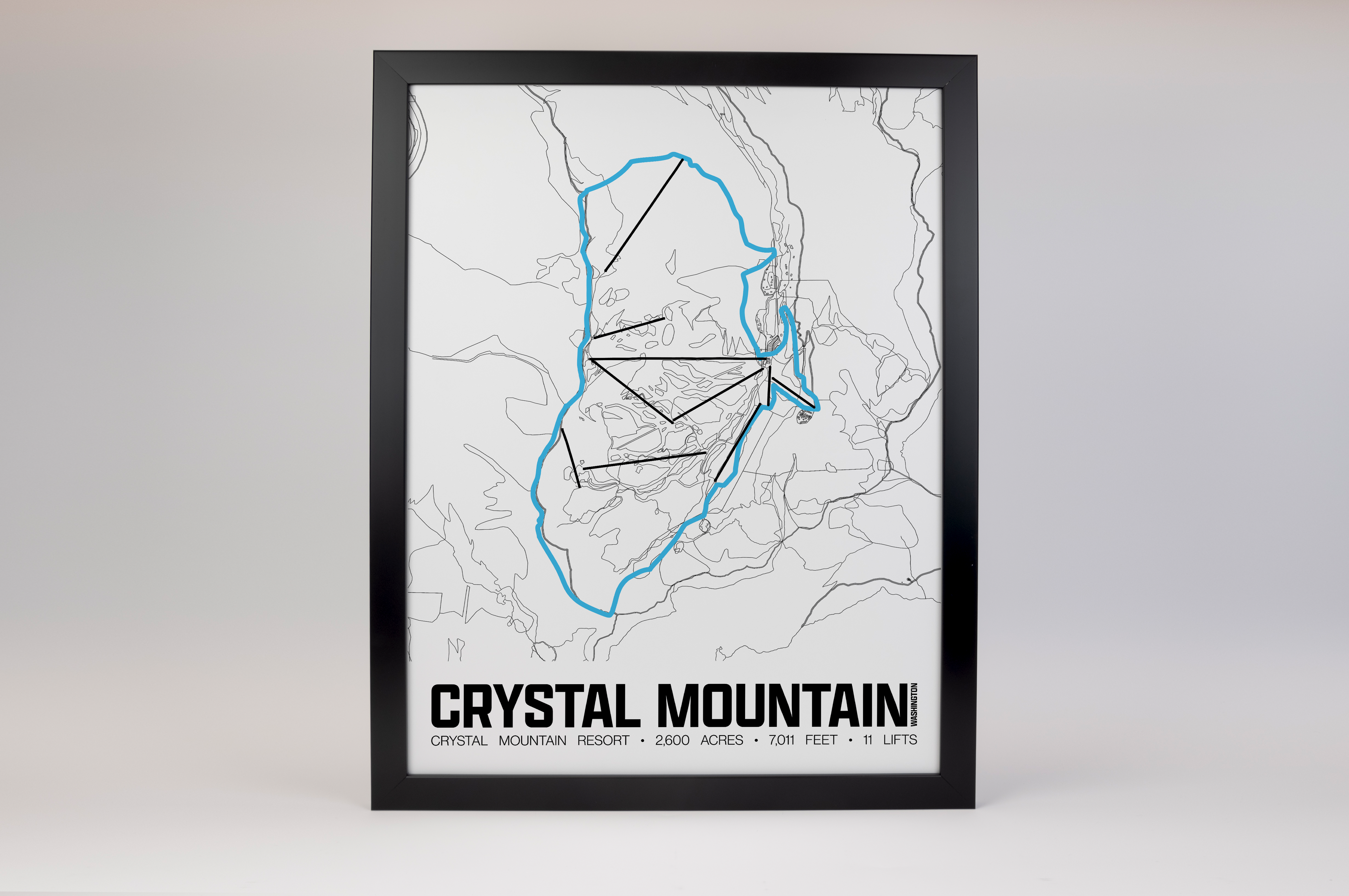 Crystal Mountain Resort Map Poster – Washington