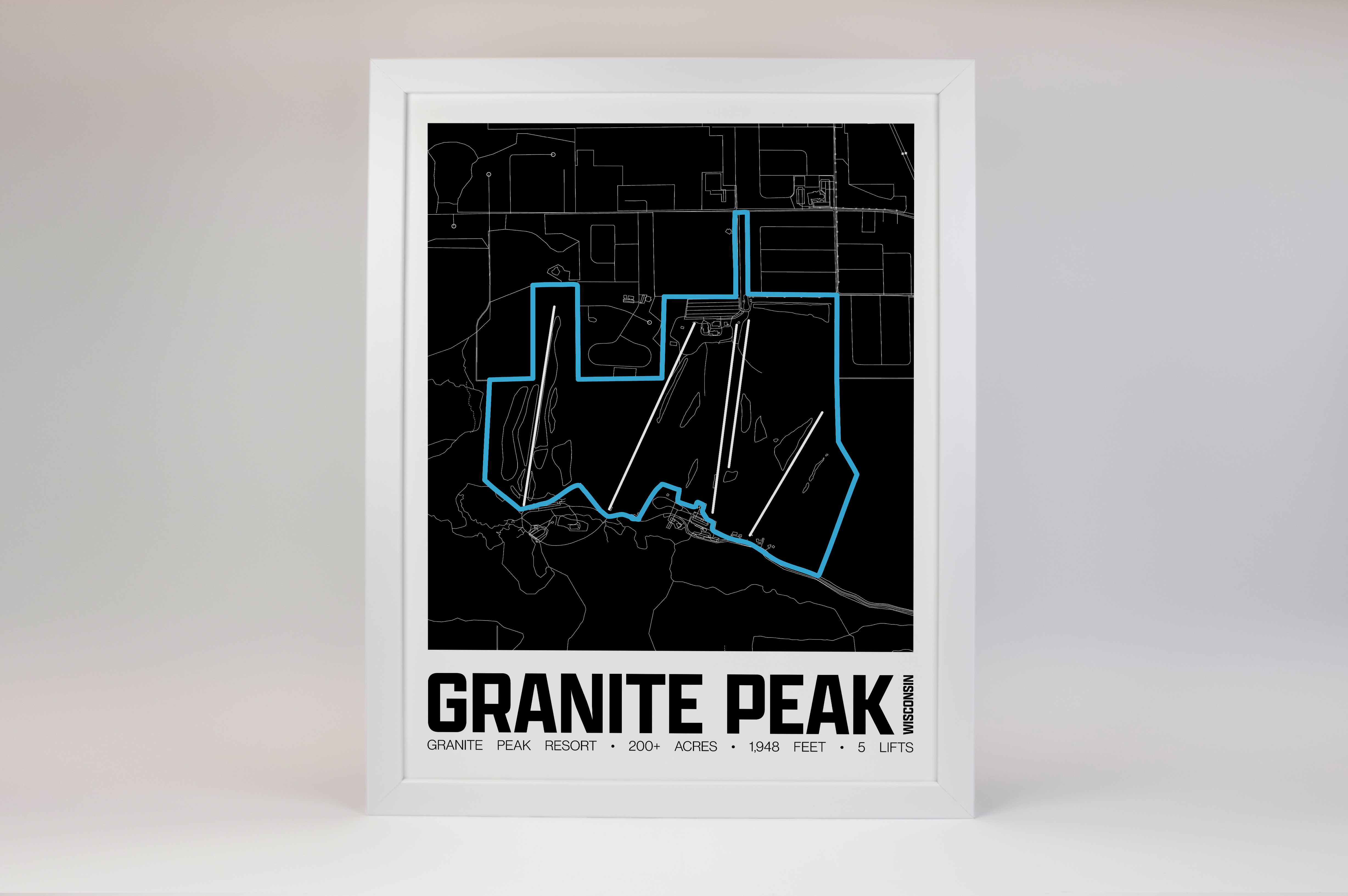 Granite Peak at Rib Mountain State Park Resort Map Poster – Wisconsin