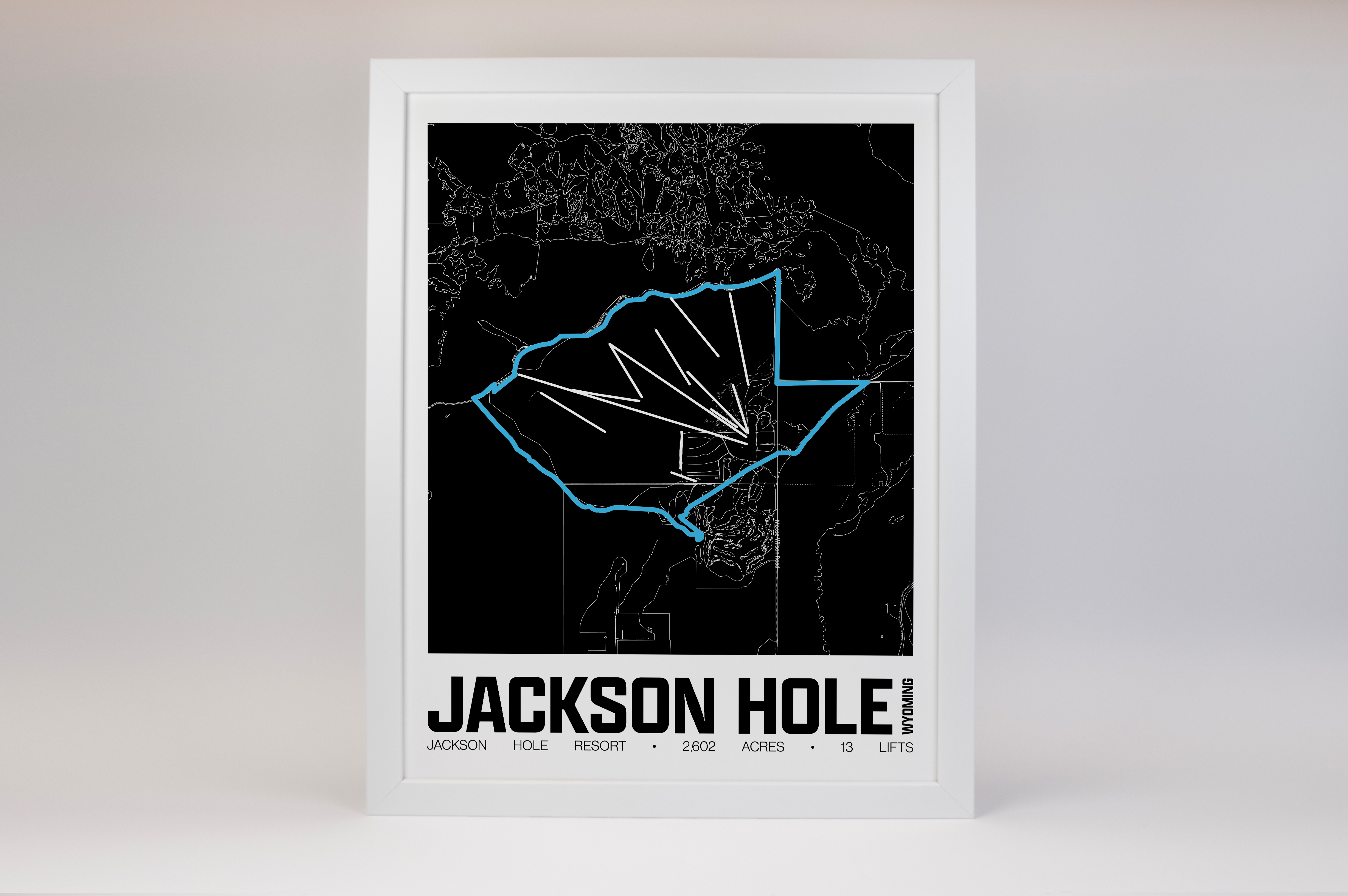 Jackson Hole Resort Map Poster – Wyoming
