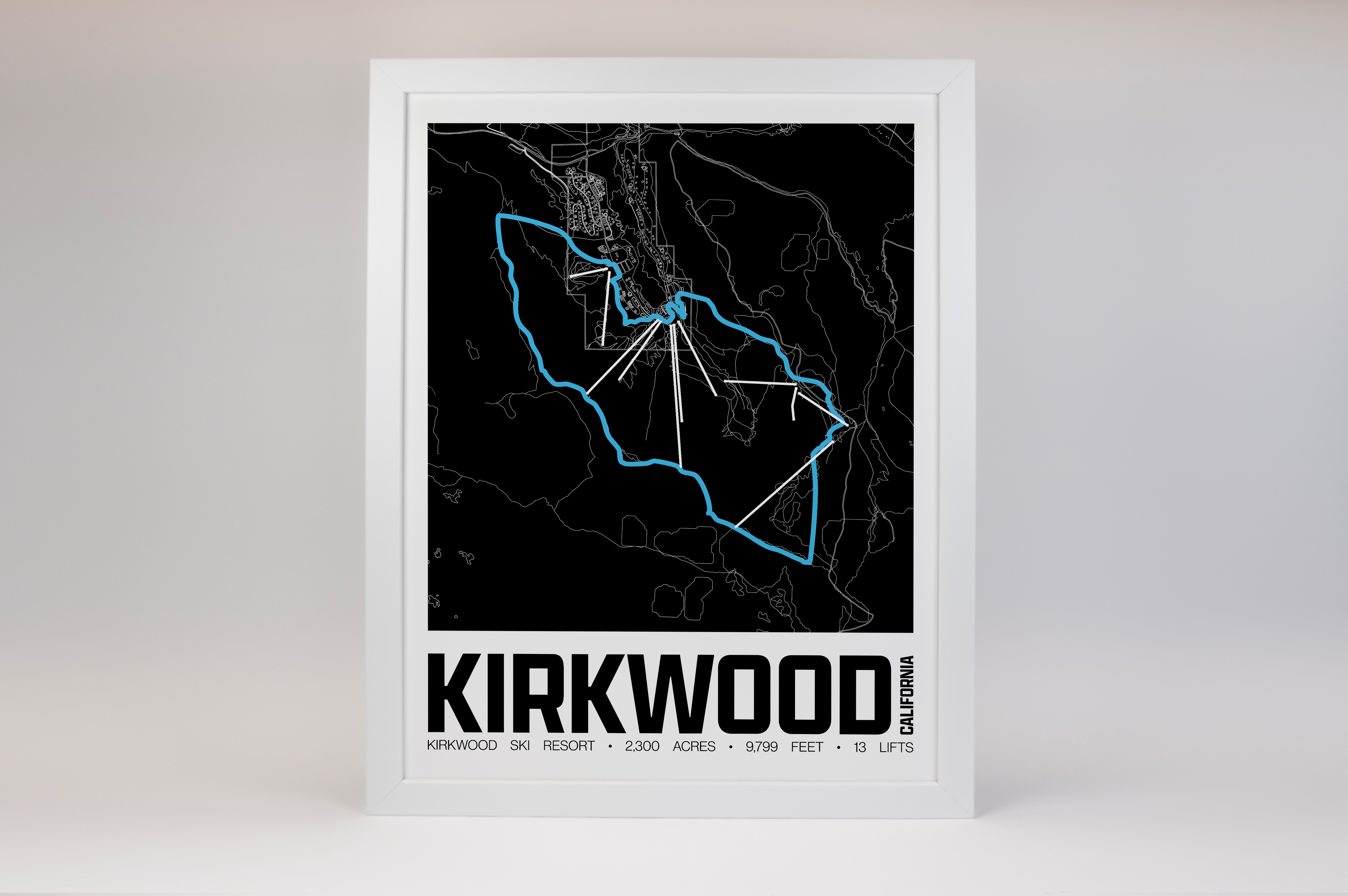 Kirkwood Resort Map Poster – California