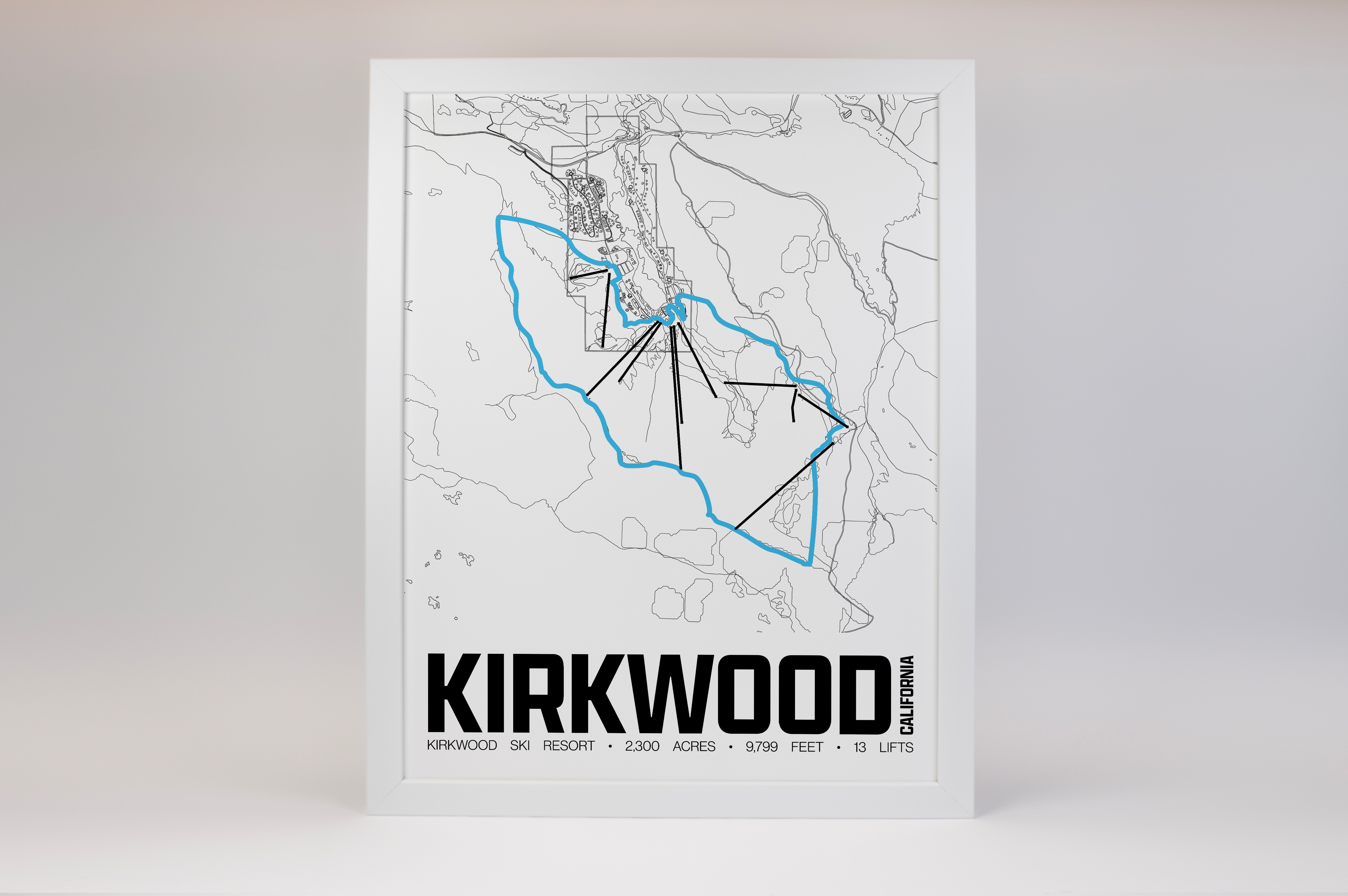 Kirkwood Resort Map Poster – California
