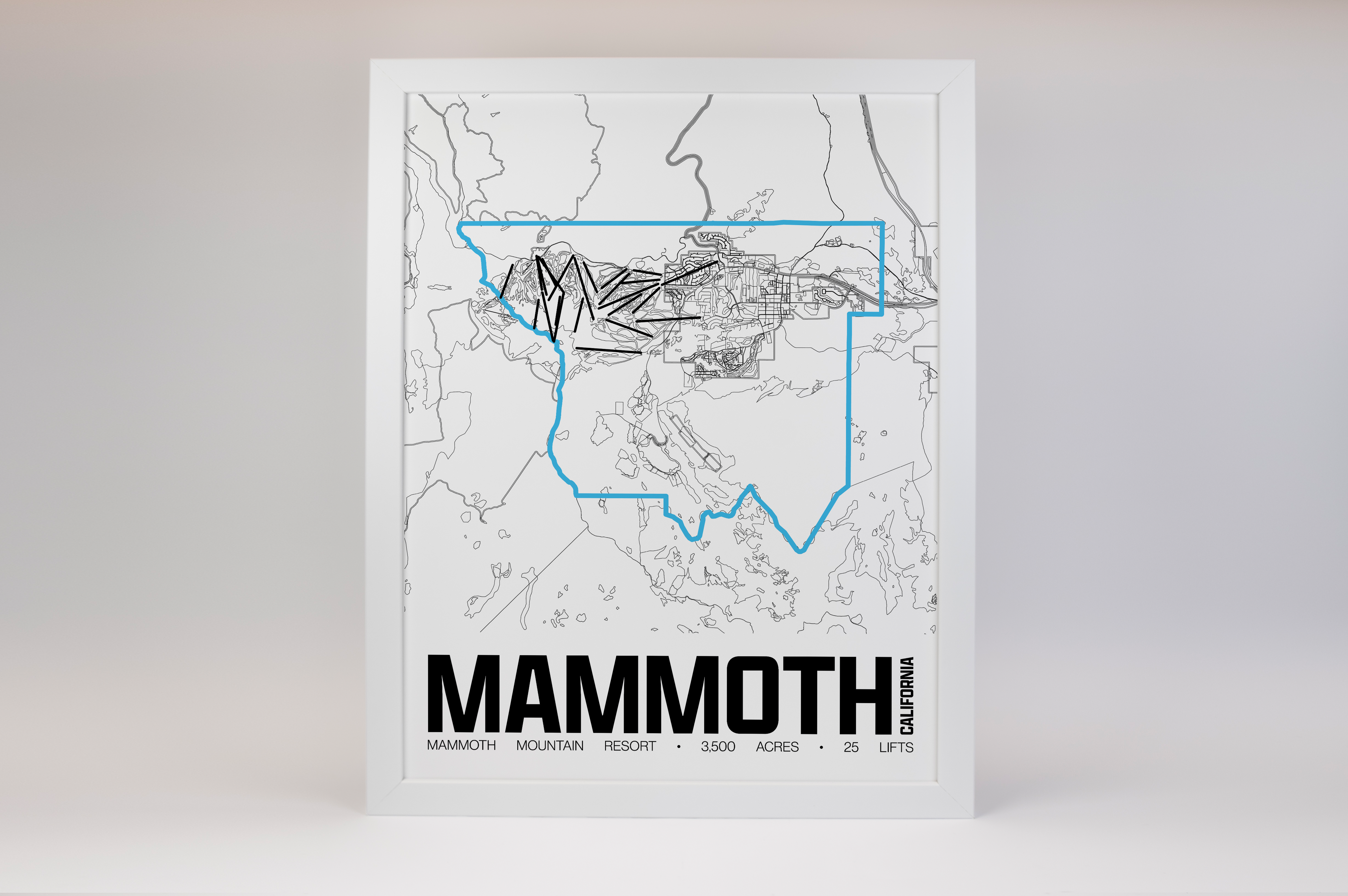 Mammoth Mountain Resort Map Poster – California