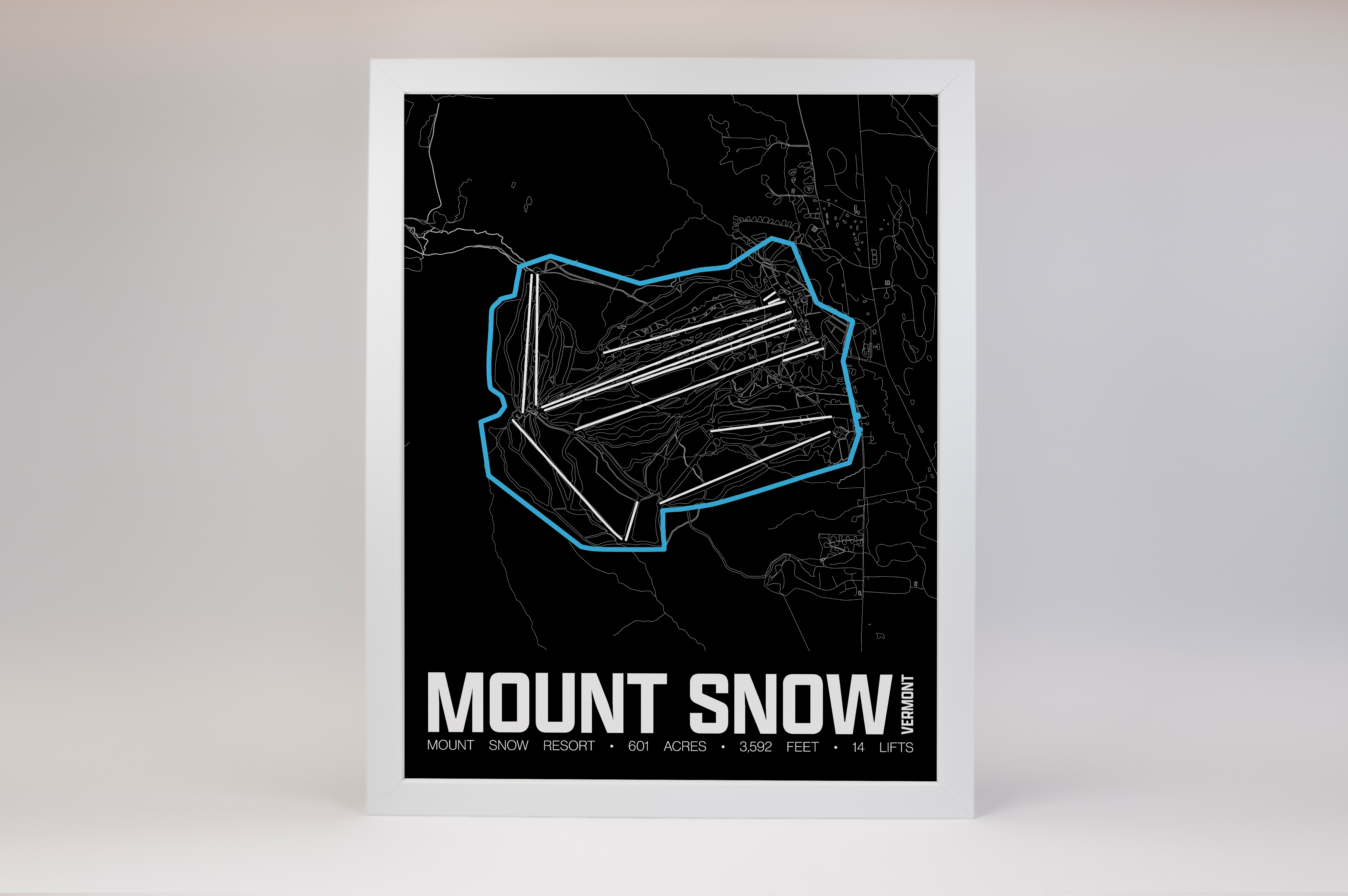 Mount Snow Resort Map Poster – Vermont