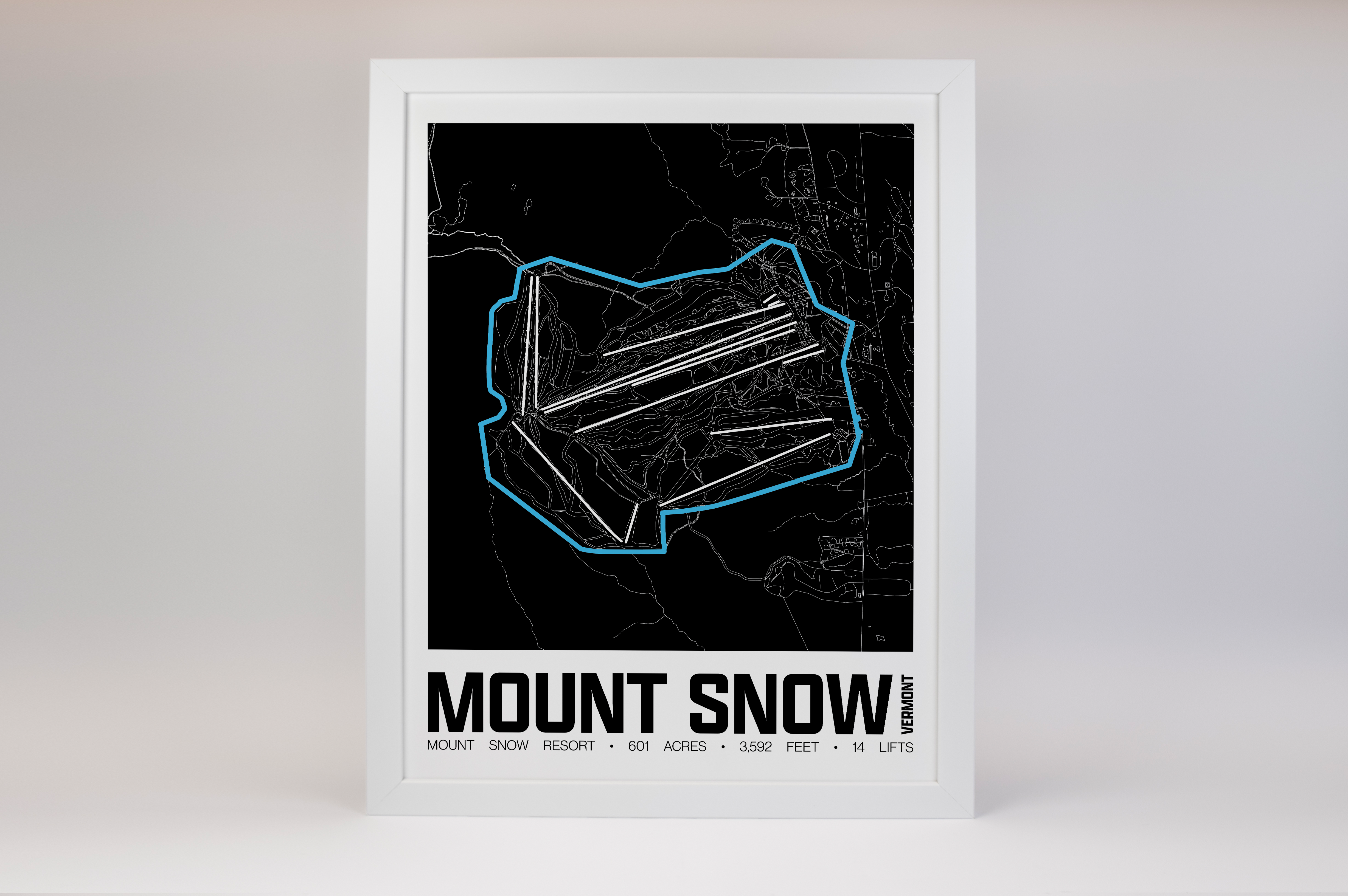 Mount Snow Resort Map Poster – Vermont