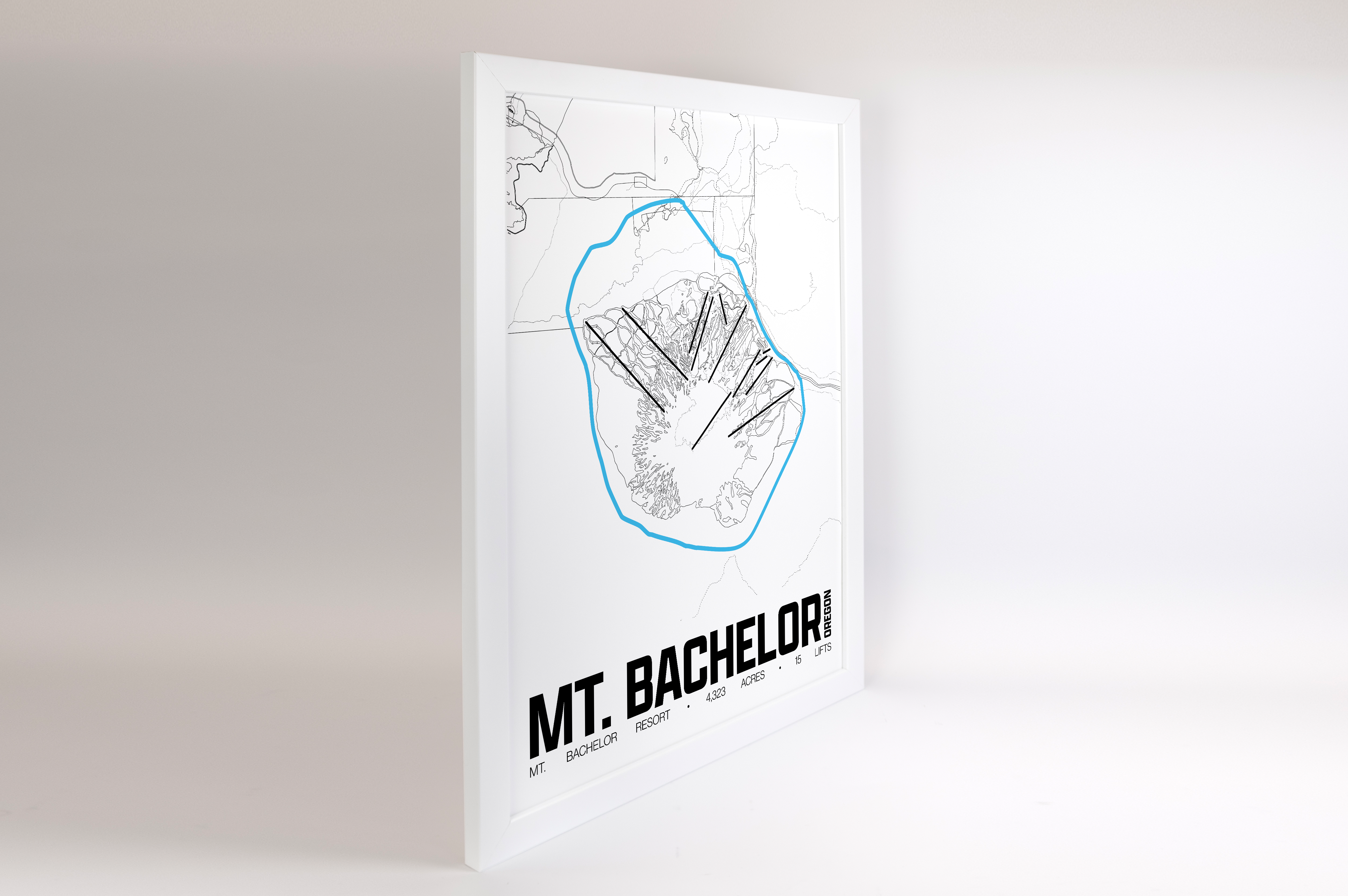 Mt. Bachelor  Resort Map Poster – Oregon