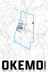 Okemo Resort Map Poster – Vermont
