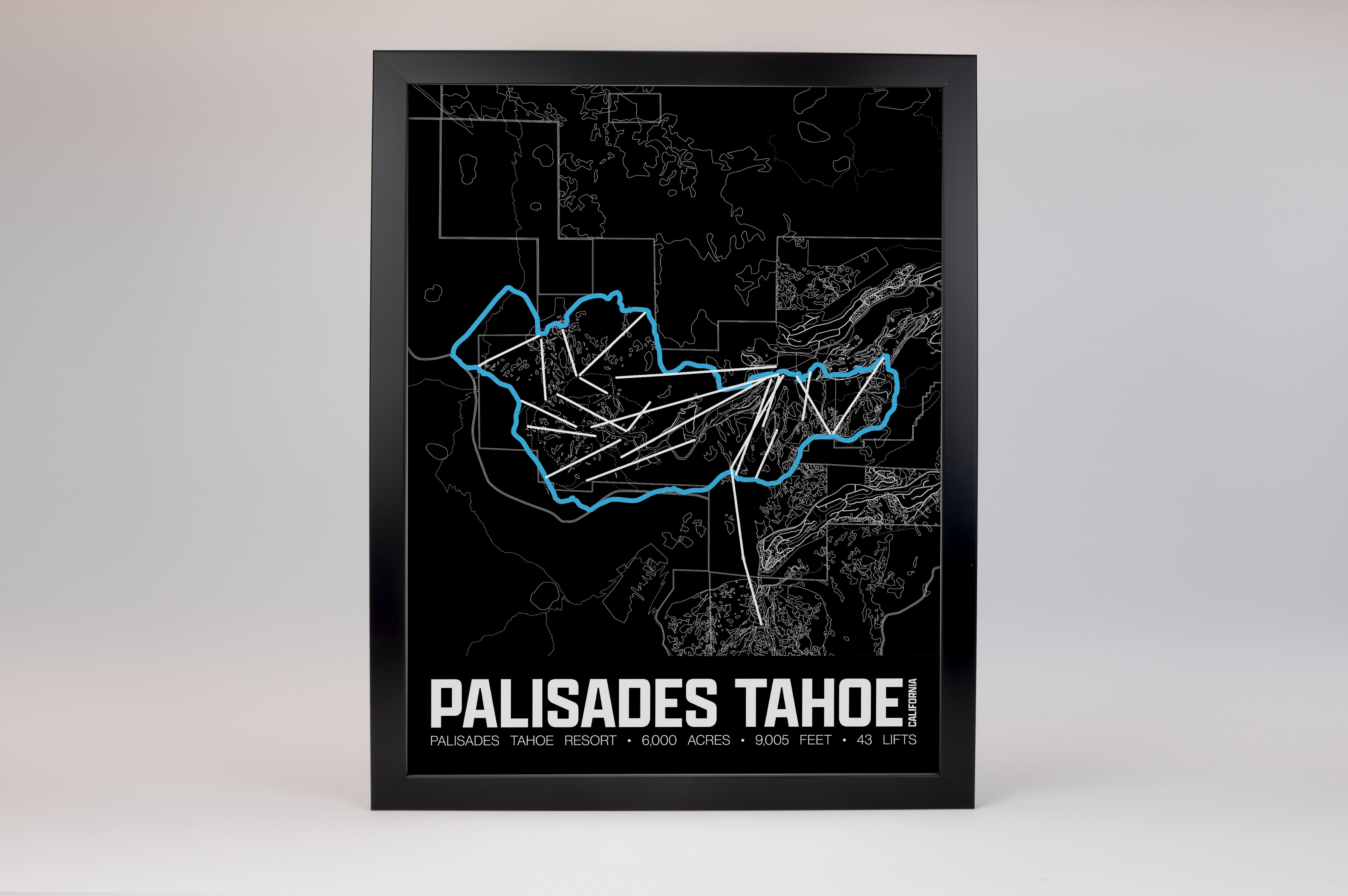 Palisades Tahoe Resort Map Poster – California