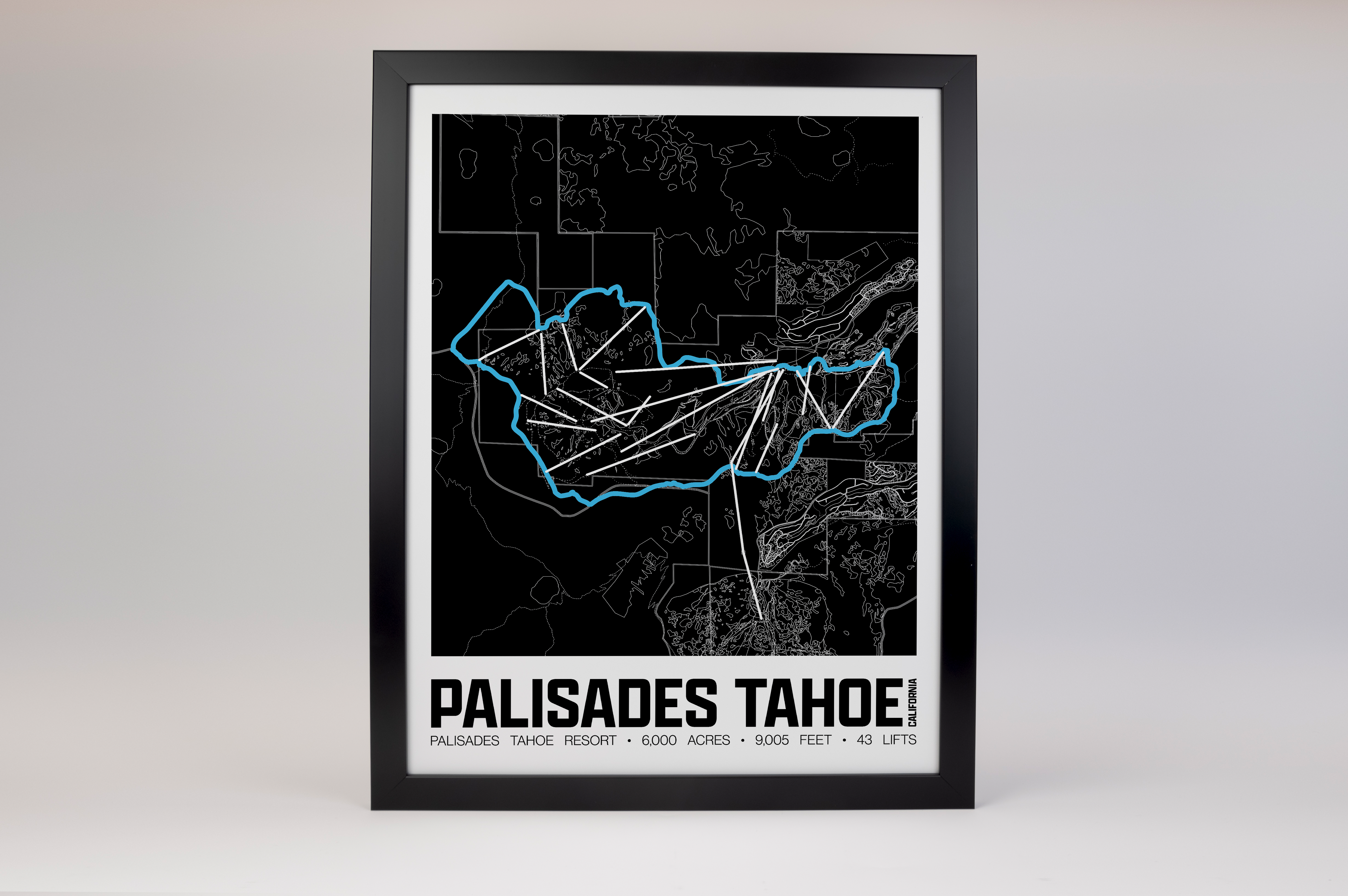 Palisades Tahoe Resort Map Poster – California