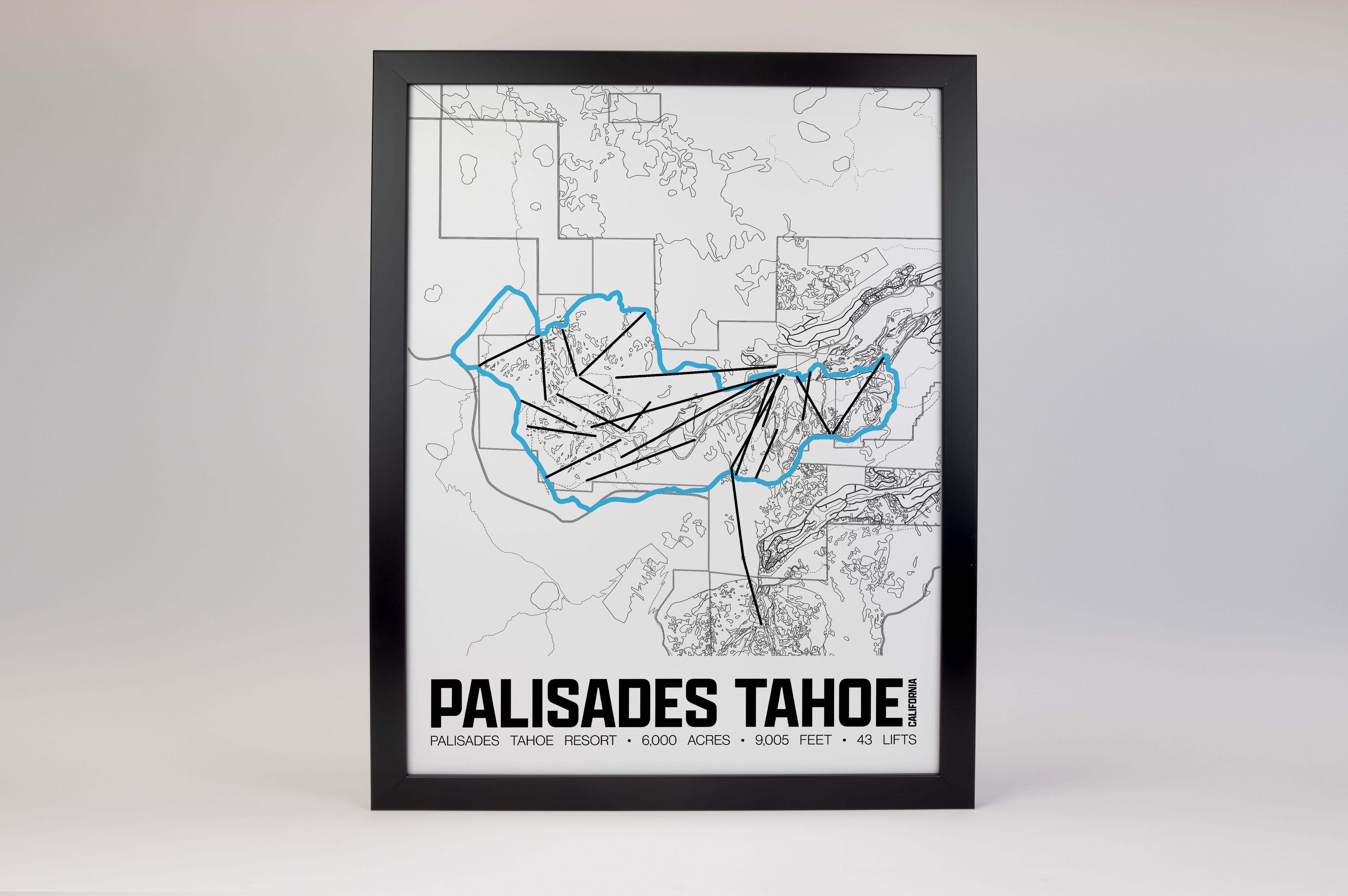 Palisades Tahoe Resort Map Poster – California