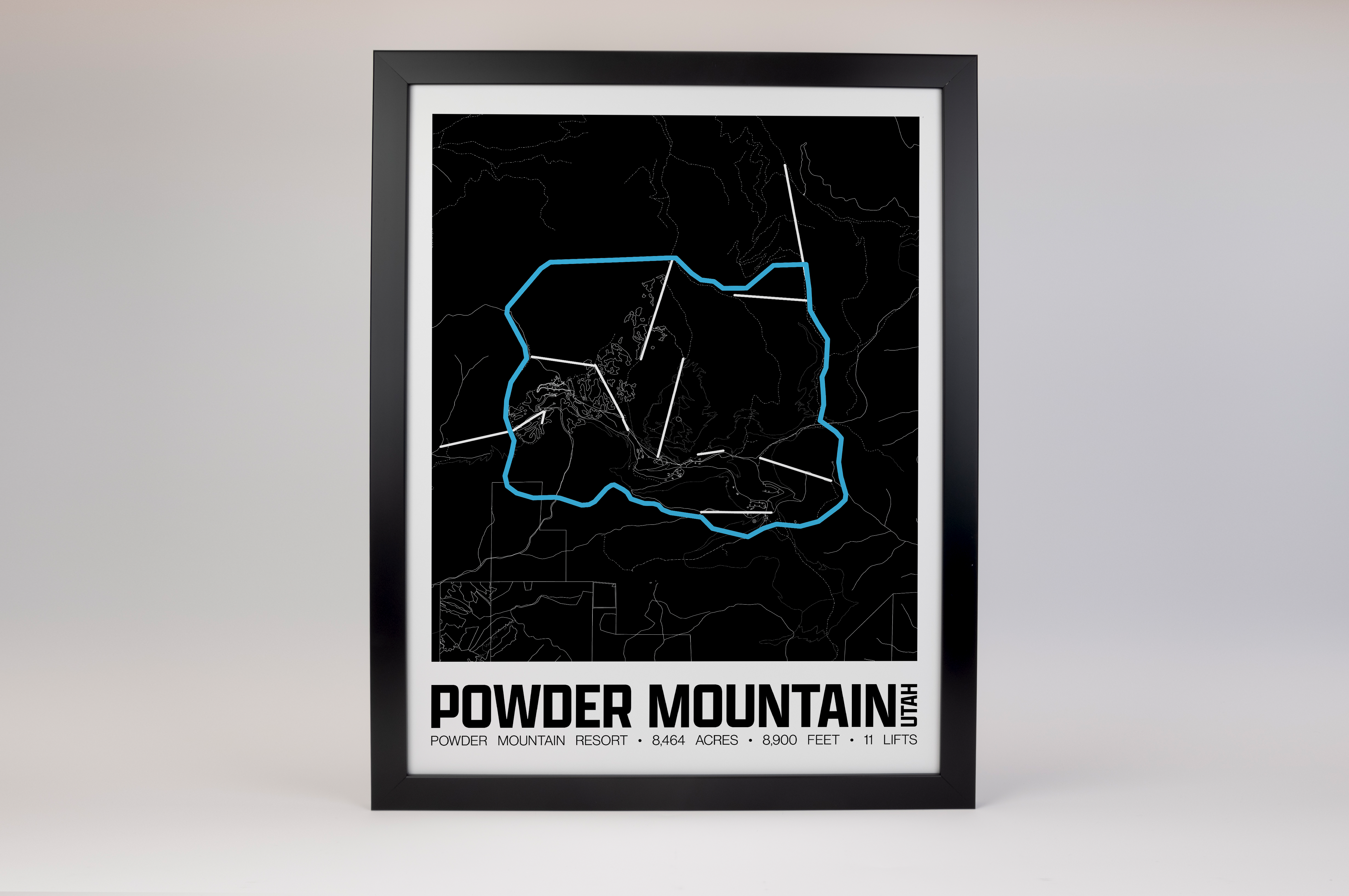 Powder Mountain Resort Map Poster – Utah