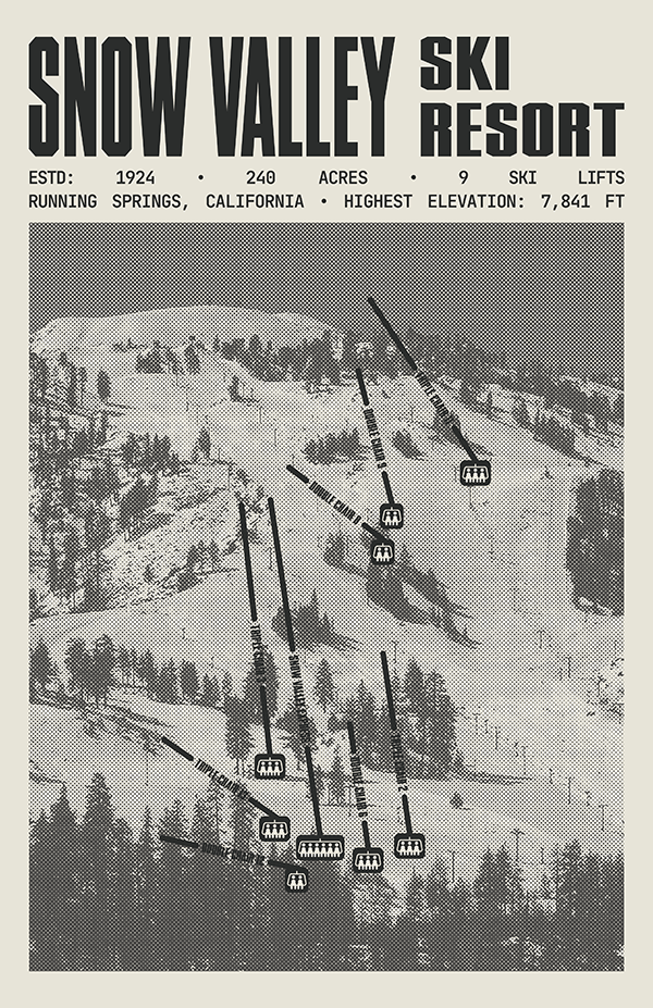 Snow Valley Ski Ranch Ski Resort Poster