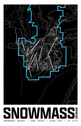 Snowmass Resort Map Poster – Colorado