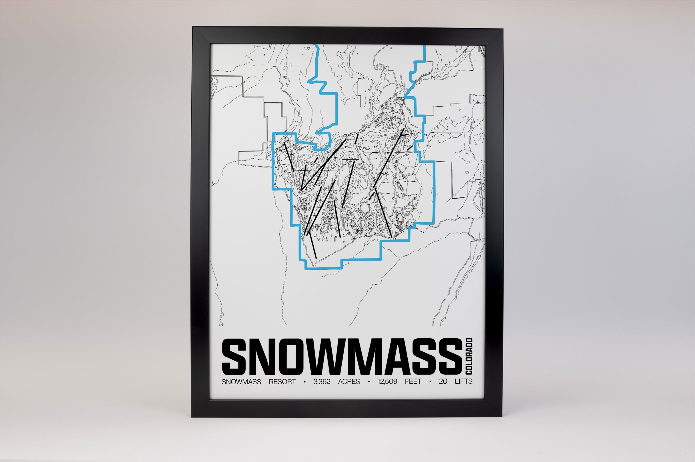 Snowmass Resort Map Poster – Colorado