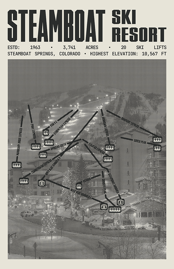 Steamboat Ski Resort Poster