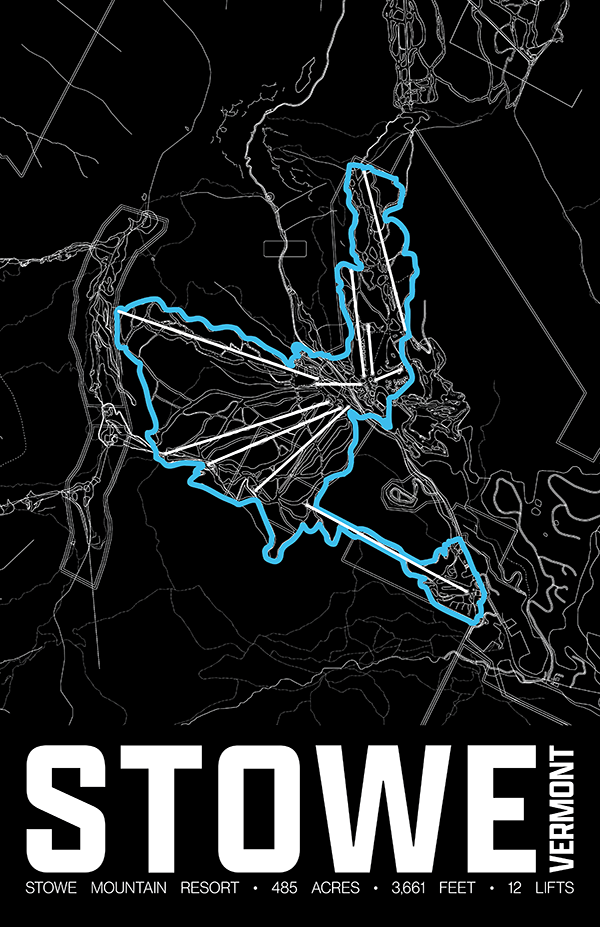 Stowe  Resort Map Poster – Vermont
