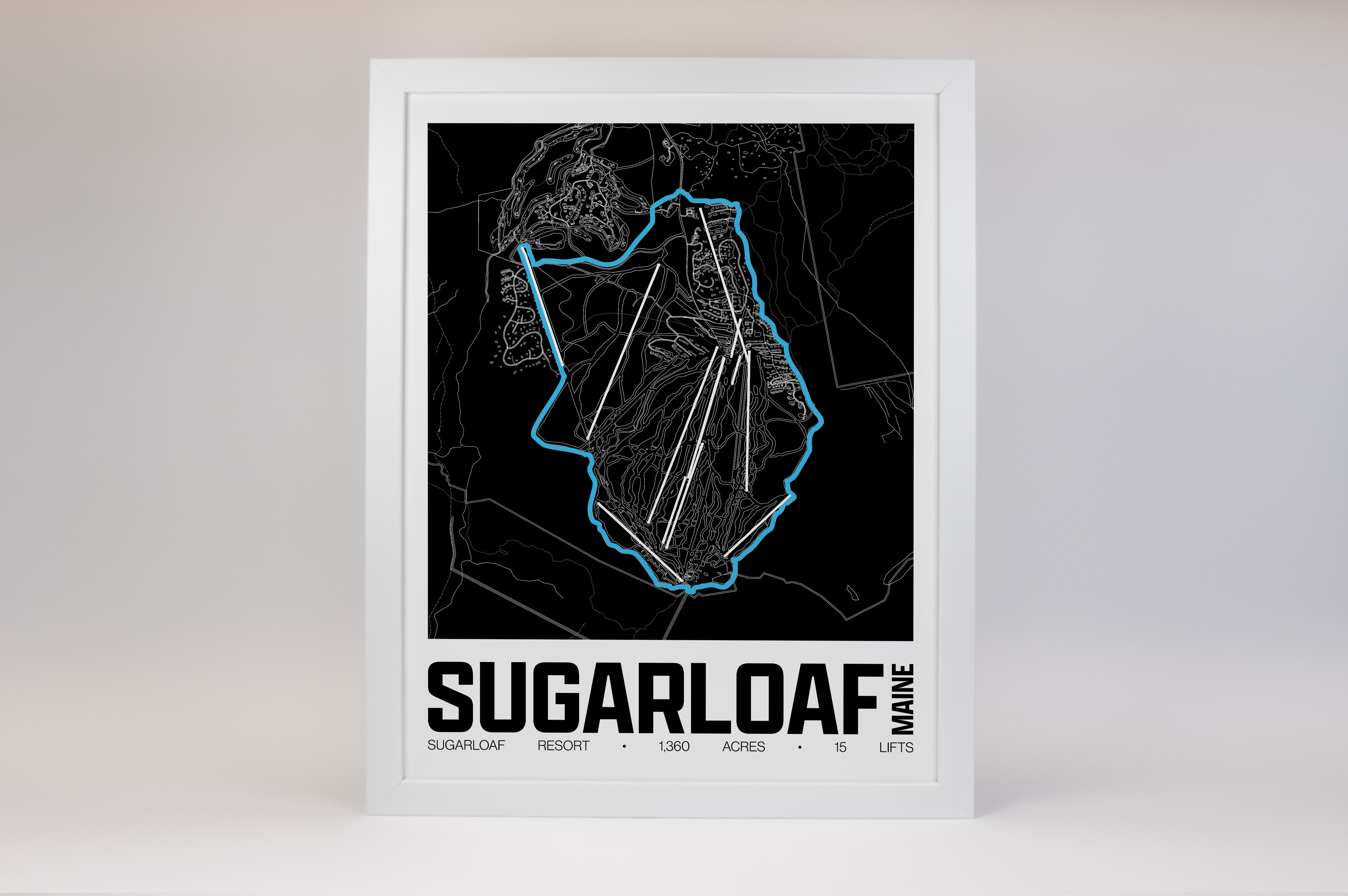 Sugarloaf Map Poster – Maine
