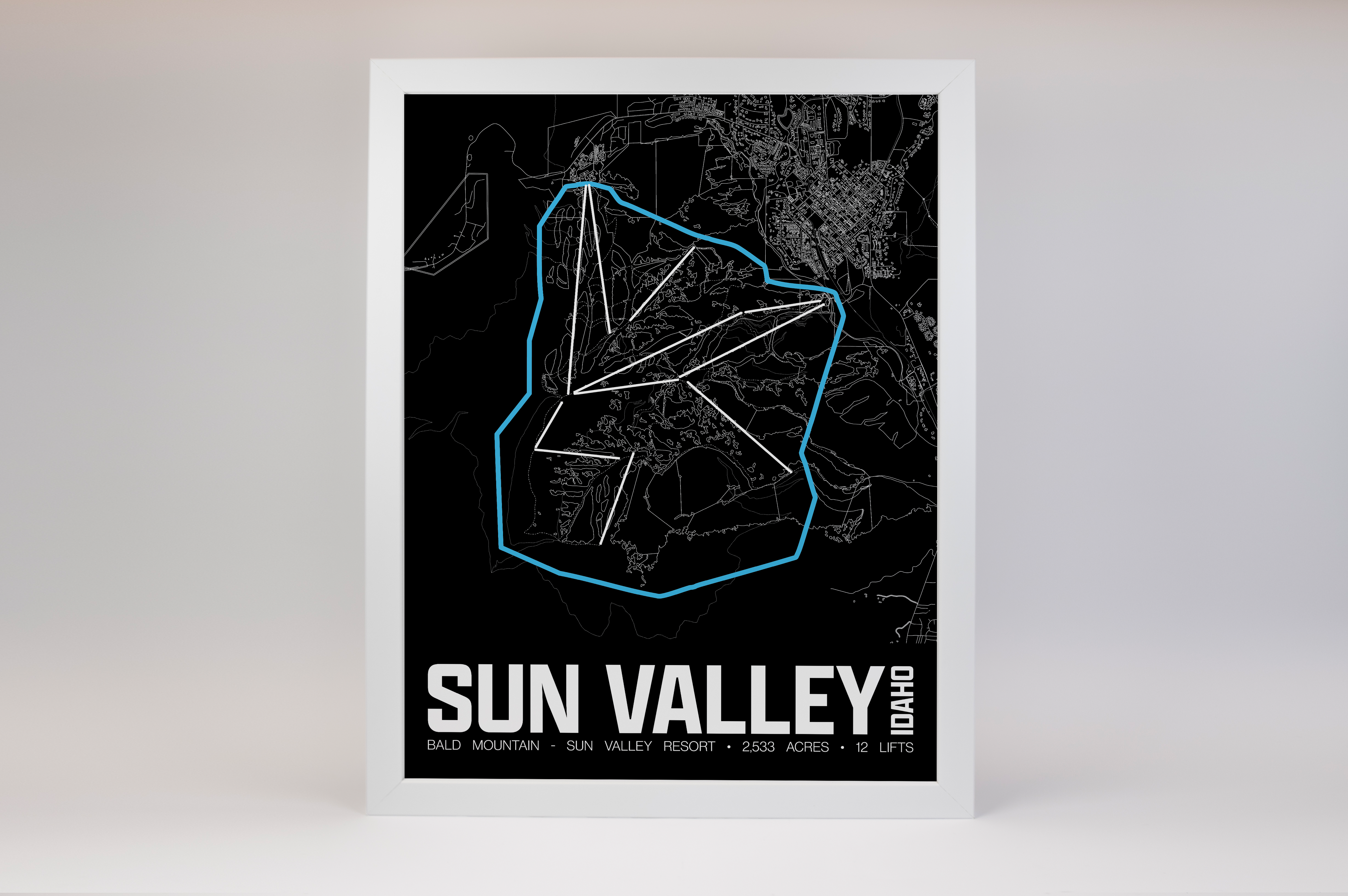 Bald Mountain - Sun Valley Resort Map Poster – Idaho