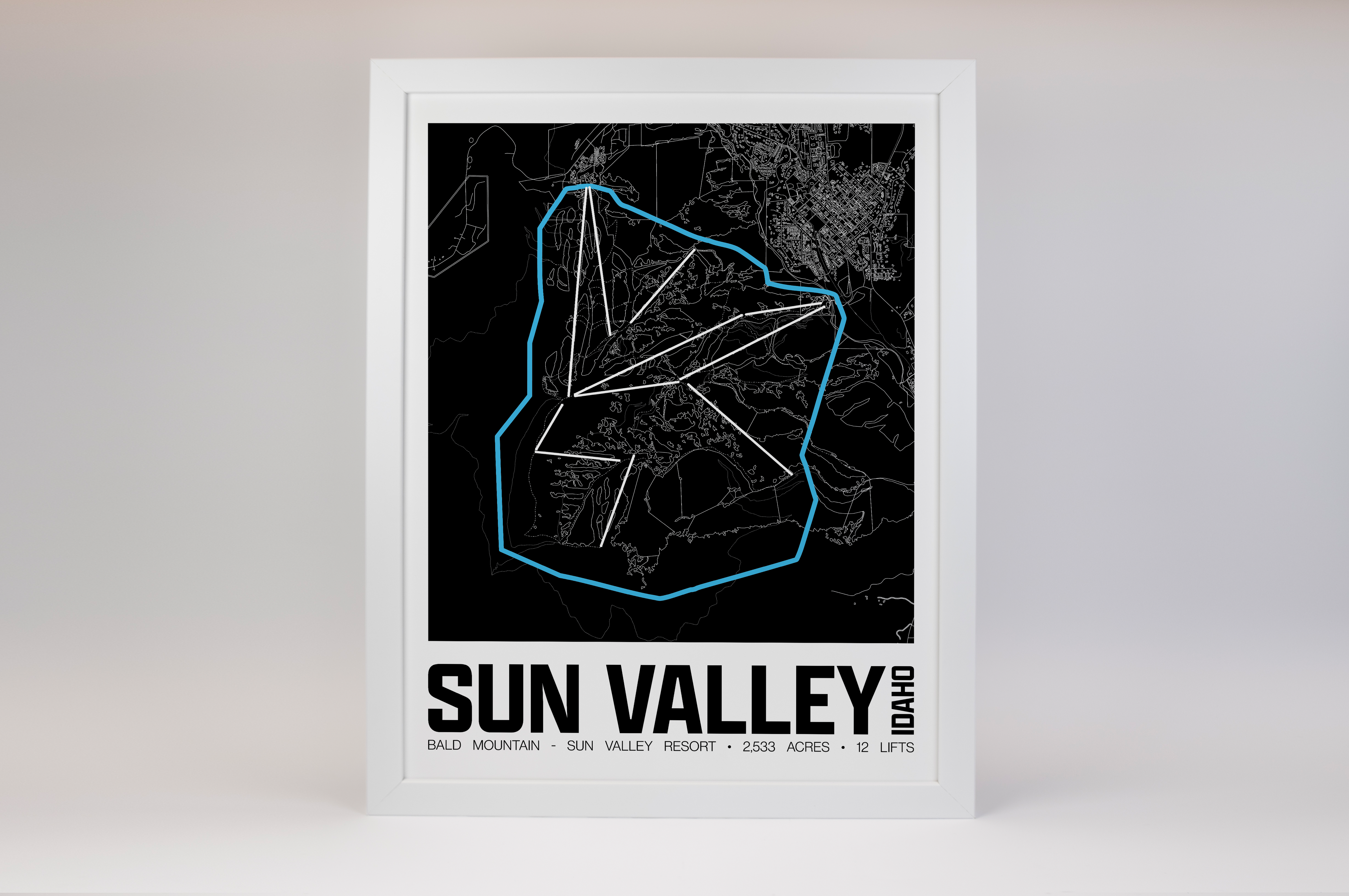 Bald Mountain - Sun Valley Resort Map Poster – Idaho