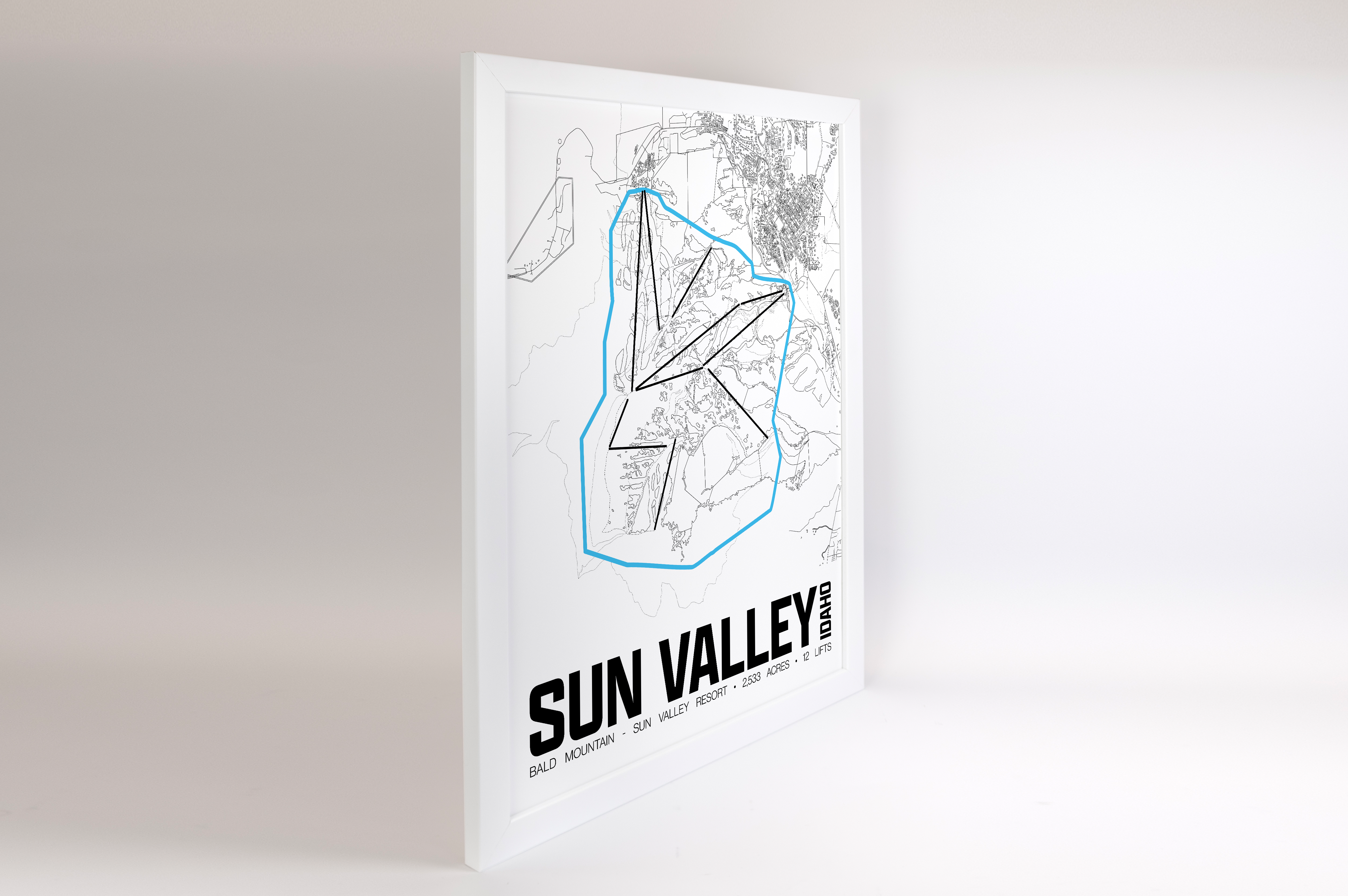 Bald Mountain - Sun Valley Resort Map Poster – Idaho