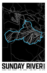 Sunday River Resort Map Poster – Maine