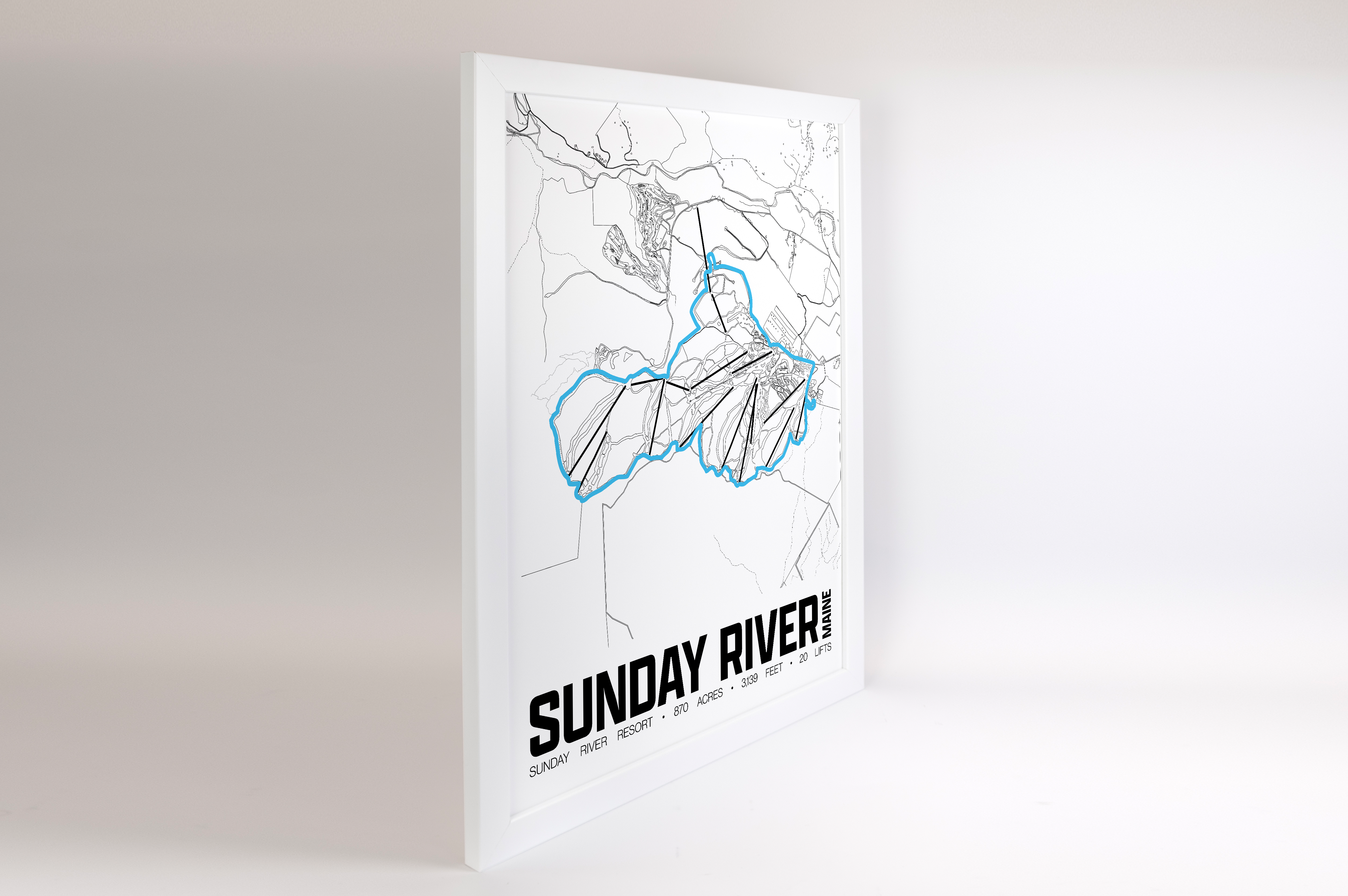 Sunday River Resort Map Poster – Maine