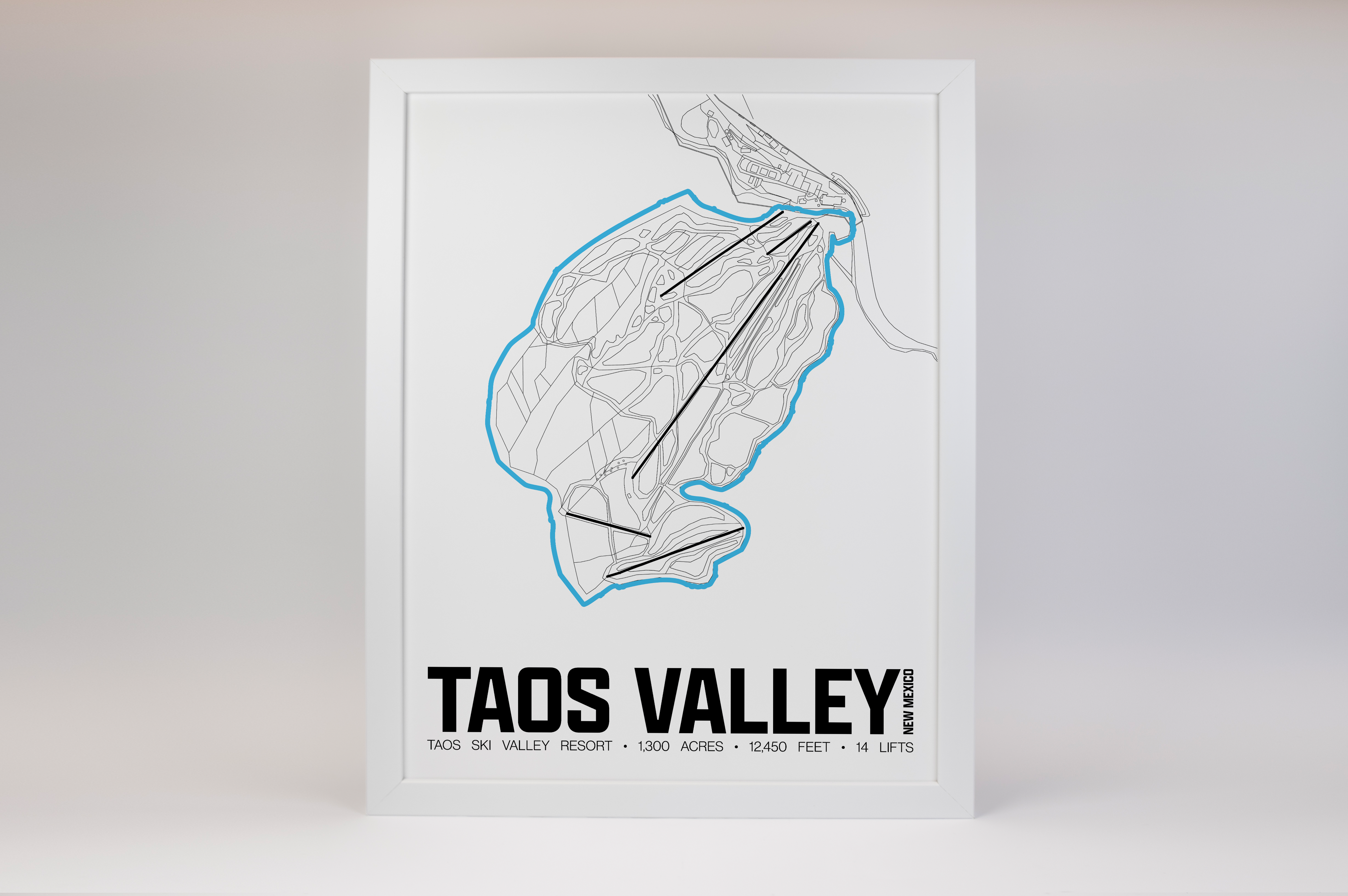 Taos Resort Map Poster – New Mexico