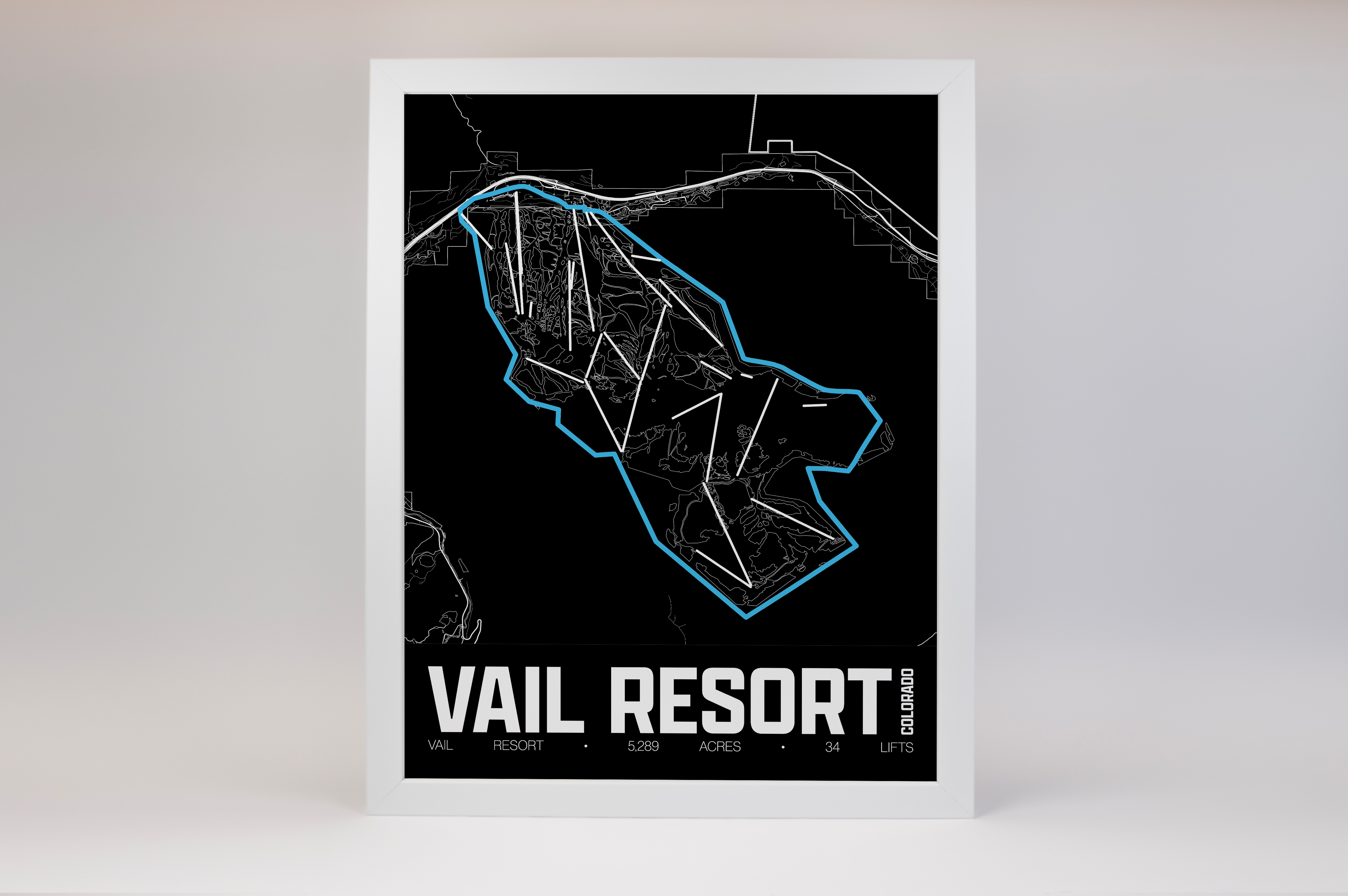 Vail Resort Map Poster – Colorado