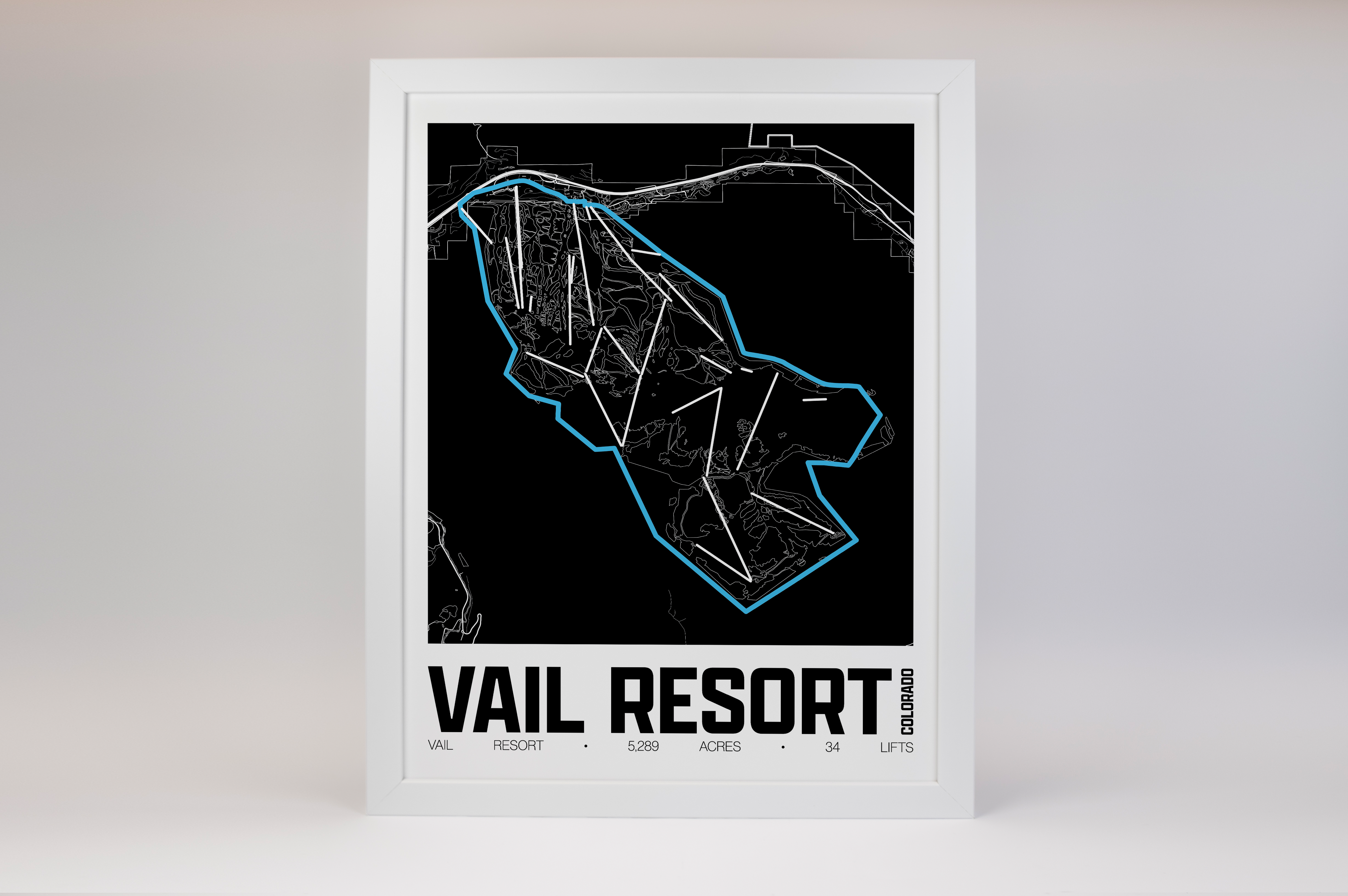 Vail Resort Map Poster – Colorado